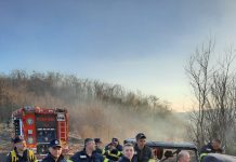 35 de hectare de vegetație uscată au ars astăzi la Doicești. Pompierii au stins focul înainte să ajungă la pădurea de pin