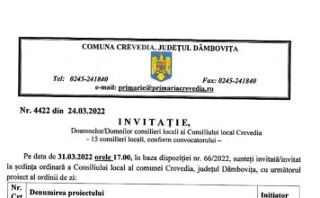 USRPLUS Crevedia : Subiecte extrem de interesante pe ordinea de zi suplimentară a ședinței de azi ( Joi 31 Martie)