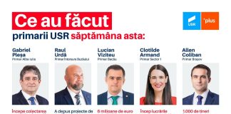 USR PLUS : Ce au facut primarii USR săptămâna asta
