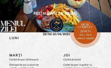 Restaurant La Iulian. LIVRARE GRATUITĂ LA RÂU-ALB, BARBULEȚ, PIETRARI, MANGA, IZVOARE, VOINESTI